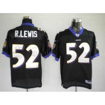 Ravens #52 R.Lewis Black Stitched Youth NFL Jersey