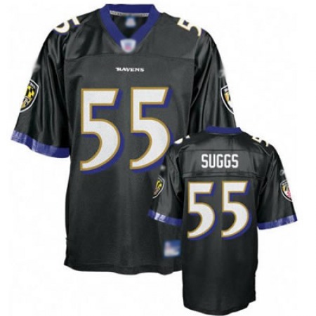 Ravens #55 Terrell Suggs Black Stitched Youth NFL Jersey