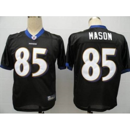 Ravens #85 Derrick Mason Black Stitched Youth NFL Jersey