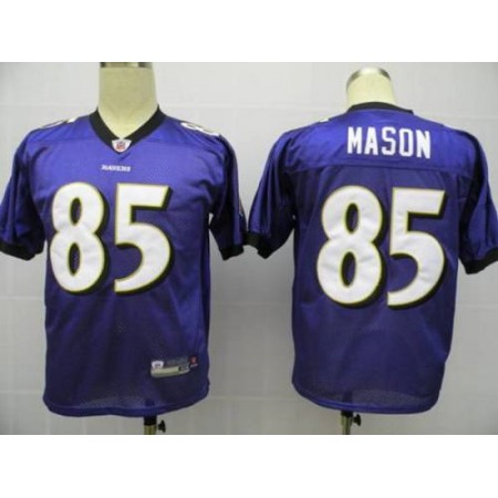 Ravens #85 Derrick Mason Purple Stitched Youth NFL Jersey