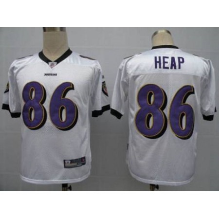 Ravens #86 Todd Heap White Stitched Youth NFL Jersey