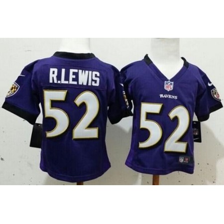 Toddler Nike Ravens #52 Ray Lewis Purple Team Color Stitched NFL Elite Jersey