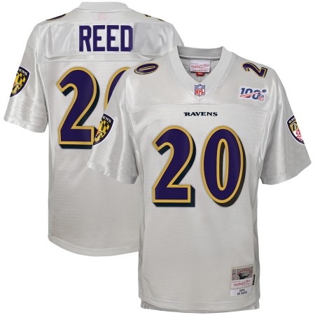 Youth Baltimore Ravens #20 Ed Reed Mitchell & Ness Platinum NFL 100 Retired Player Legacy Jersey