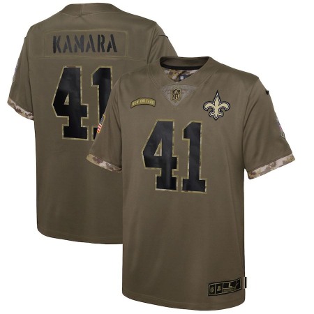 New Orleans Saints #41 Alvin Kamara Nike Youth 2022 Salute To Service Limited Jersey - Olive