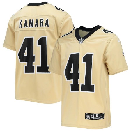 New Orleans Saints #41 Alvin Kamara Nike Youth Gold Inverted Team Game Jersey