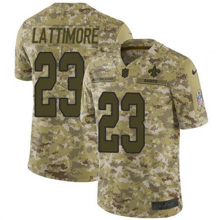 Nike Saints #23 Marshon Lattimore Camo Youth Stitched NFL Limited 2018 Salute to Service Jersey