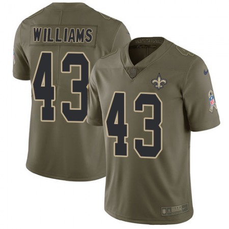 Nike Saints #43 Marcus Williams Olive Youth Stitched NFL Limited 2017 Salute to Service Jersey