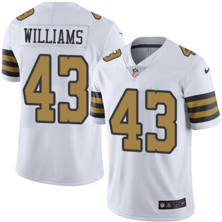 Nike Saints #43 Marcus Williams White Youth Stitched NFL Limited Rush Jersey