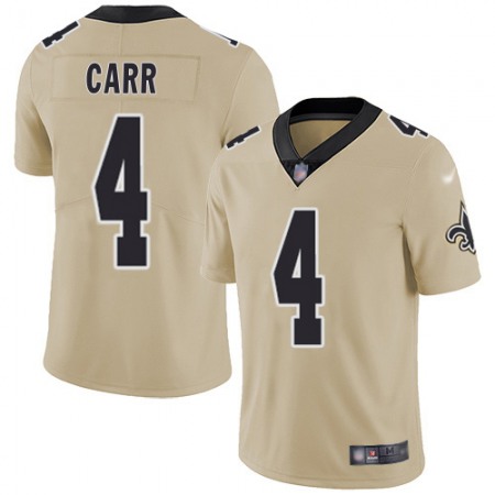 Nike Saints #4 Derek Carr Gold Youth Stitched NFL Limited Inverted Legend Jersey