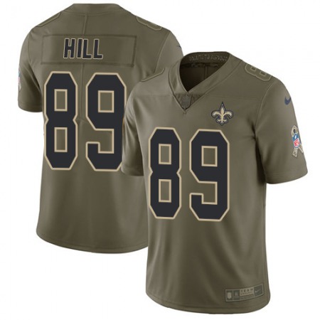 Nike Saints #89 Josh Hill Olive Youth Stitched NFL Limited 2017 Salute to Service Jersey