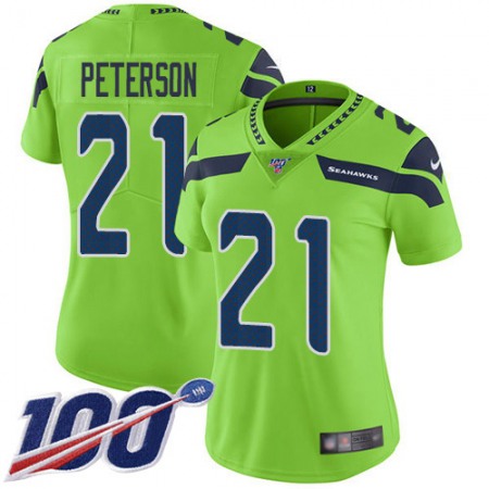 Nike Seahawks #21 Adrian Peterson Green Women's Stitched NFL Limited Rush 100th Season Jersey