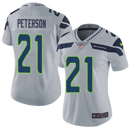 Nike Seahawks #21 Adrian Peterson Grey Alternate Women's Stitched NFL Vapor Untouchable Limited Jersey