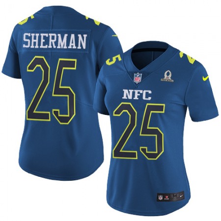 Nike Seahawks #25 Richard Sherman Navy Women's Stitched NFL Limited NFC 2017 Pro Bowl Jersey