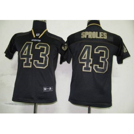 Saints #43 Darren Sproles Lights Out Black Stitched Youth NFL Jersey