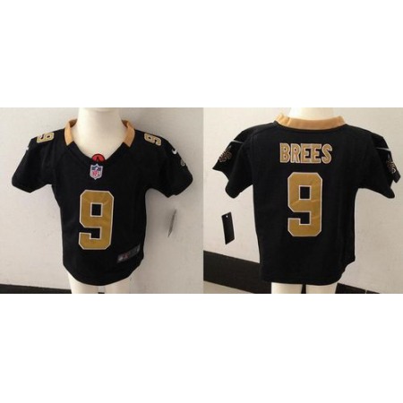 Toddler Nike Saints #9 Drew Brees Black Team Color Stitched NFL Elite Jersey