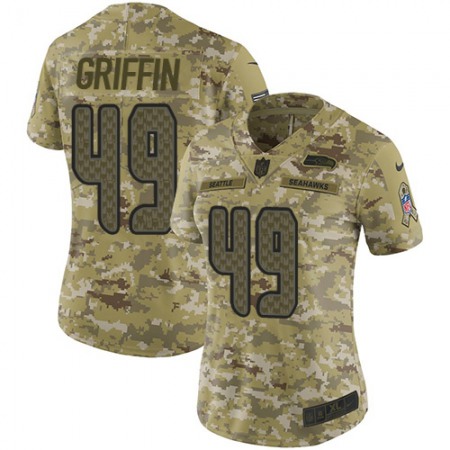 Nike Seahawks #49 Shaquem Griffin Camo Women's Stitched NFL Limited 2018 Salute to Service Jersey