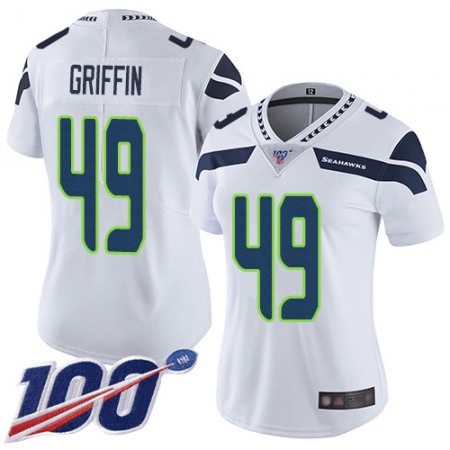 Nike Seahawks #49 Shaquem Griffin White Women's Stitched NFL 100th Season Vapor Limited Jersey