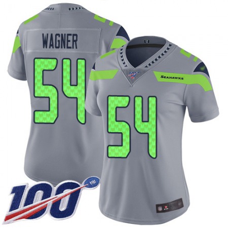 Nike Seahawks #54 Bobby Wagner Silver Women's Stitched NFL Limited Inverted Legend 100th Season Jersey