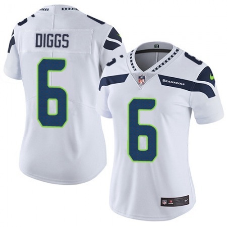 Nike Seahawks #6 Quandre Diggs White Women's Stitched NFL Vapor Untouchable Limited Jersey
