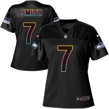 Nike Seahawks #7 Geno Smith Black Women's NFL Fashion Game Jersey