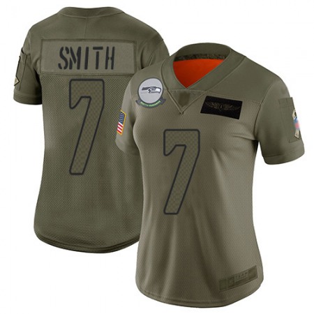 Nike Seahawks #7 Geno Smith Camo Women's Stitched NFL Limited 2019 Salute to Service Jersey