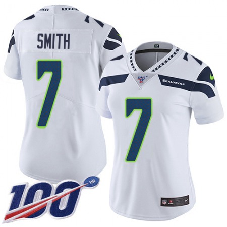 Nike Seahawks #7 Geno Smith White Women's Stitched NFL 100th Season Vapor Limited Jersey