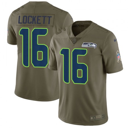Nike Seahawks #16 Tyler Lockett Olive Youth Stitched NFL Limited 2017 Salute to Service Jersey