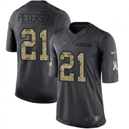Nike Seahawks #21 Adrian Peterson Black Youth Stitched NFL Limited 2016 Salute to Service Jersey