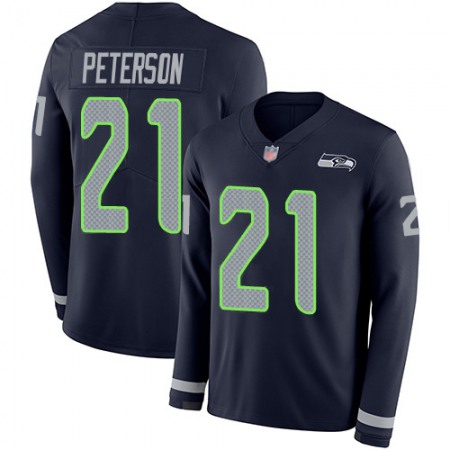 Nike Seahawks #21 Adrian Peterson Steel Blue Team Color Youth Stitched NFL Limited Therma Long Sleeve Jersey