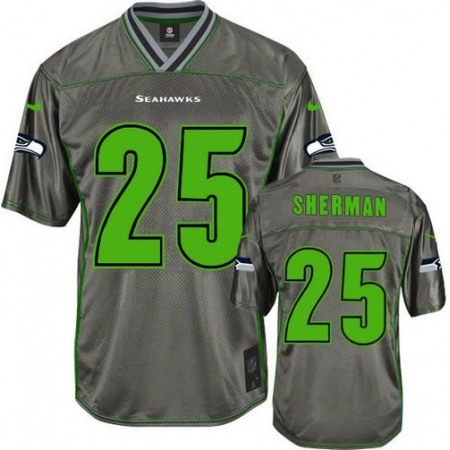 Nike Seahawks #25 Richard Sherman Grey Youth Stitched NFL Elite Vapor Jersey