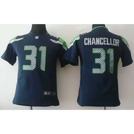 Nike Seahawks #31 Kam Chancellor Steel Blue Team Color Youth Stitched NFL Elite Jersey