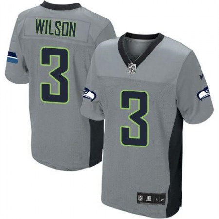 Nike Seahawks #3 Russell Wilson Grey Shadow Youth Stitched NFL Elite Jersey