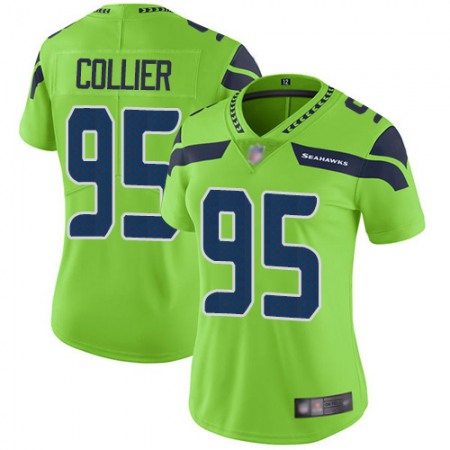 Nike Seahawks #95 L.J. Collier Green Women's Stitched NFL Limited Rush Jersey