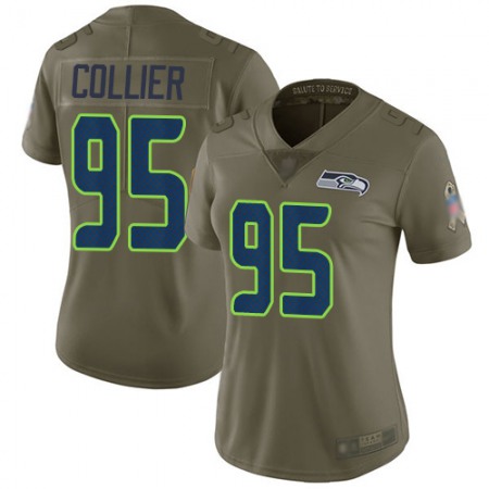 Nike Seahawks #95 L.J. Collier Olive Women's Stitched NFL Limited 2017 Salute to Service Jersey