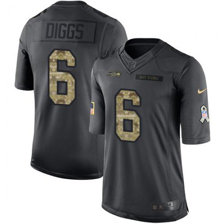 Nike Seahawks #6 Quandre Diggs Black Youth Stitched NFL Limited 2016 Salute to Service Jersey