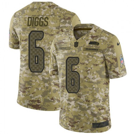 Nike Seahawks #6 Quandre Diggs Camo Youth Stitched NFL Limited 2018 Salute To Service Jersey