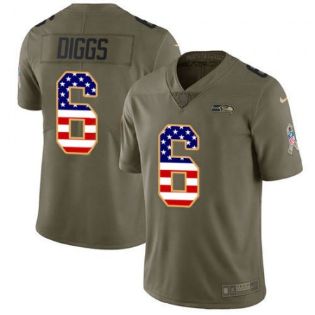 Nike Seahawks #6 Quandre Diggs Olive/USA Flag Youth Stitched NFL Limited 2017 Salute To Service Jersey