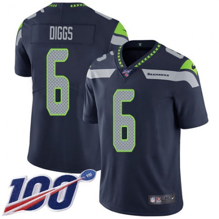 Nike Seahawks #6 Quandre Diggs Steel Blue Team Color Youth Stitched NFL 100th Season Vapor Untouchable Limited Jersey