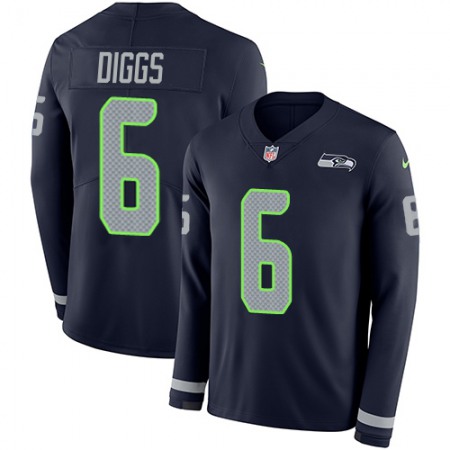 Nike Seahawks #6 Quandre Diggs Steel Blue Team Color Youth Stitched NFL Limited Therma Long Sleeve Jersey