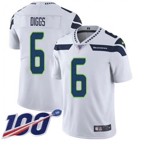 Nike Seahawks #6 Quandre Diggs White Youth Stitched NFL 100th Season Vapor Untouchable Limited Jersey