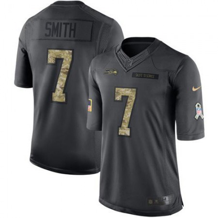 Nike Seahawks #7 Geno Smith Black Youth Stitched NFL Limited 2016 Salute to Service Jersey