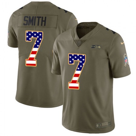 Nike Seahawks #7 Geno Smith Olive/USA Flag Youth Stitched NFL Limited 2017 Salute To Service Jersey