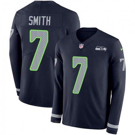 Nike Seahawks #7 Geno Smith Steel Blue Team Color Youth Stitched NFL Limited Therma Long Sleeve Jersey