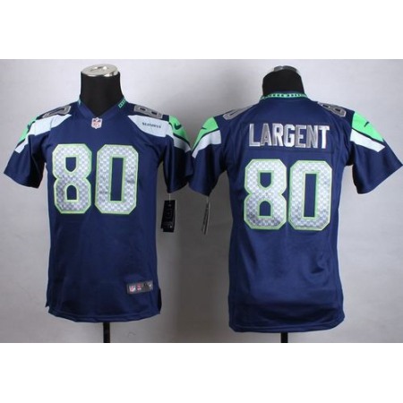 Nike Seahawks #80 Steve Largent Steel Blue Team Color Youth Stitched NFL Elite Jersey