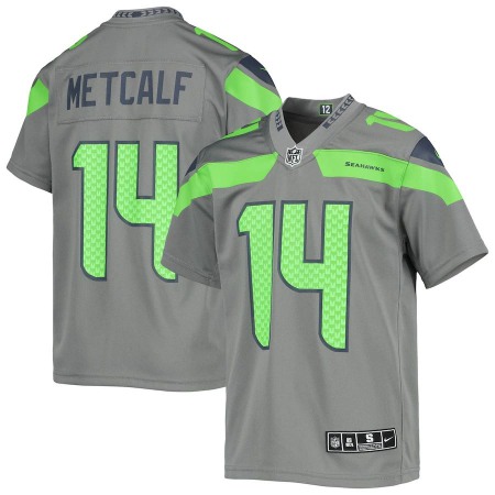 Seattle Seahawks #14 DK Metcalf Nike Youth Gray Inverted Team Game Jersey