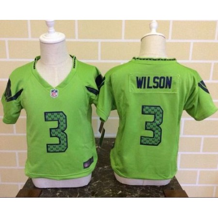 Toddler Nike Seahawks #3 Russell Wilson Green Alternate Stitched NFL Elite Jersey
