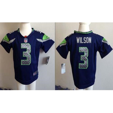 Toddler Nike Seahawks #3 Russell Wilson Steel Blue Team Color Stitched NFL Elite Jersey