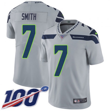 Nike Seahawks #7 Geno Smith Grey Alternate Men's Stitched NFL 100th Season Vapor Untouchable Limited Jersey