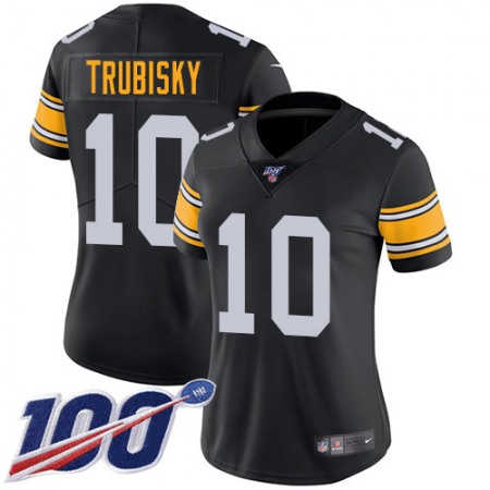 Nike Steelers #10 Mitchell Trubisky Black Alternate Women's Stitched NFL 100th Season Vapor Limited Jersey