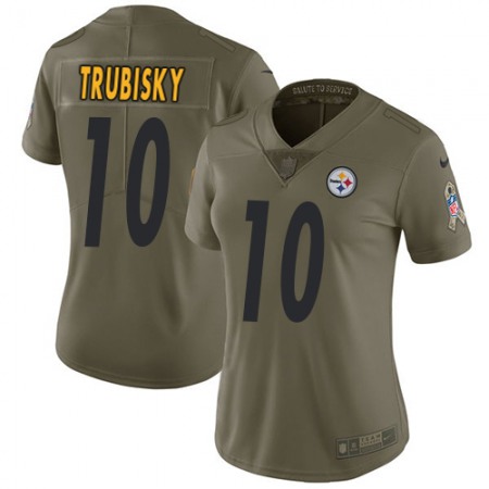 Nike Steelers #10 Mitchell Trubisky Olive Women's Stitched NFL Limited 2017 Salute To Service Jersey